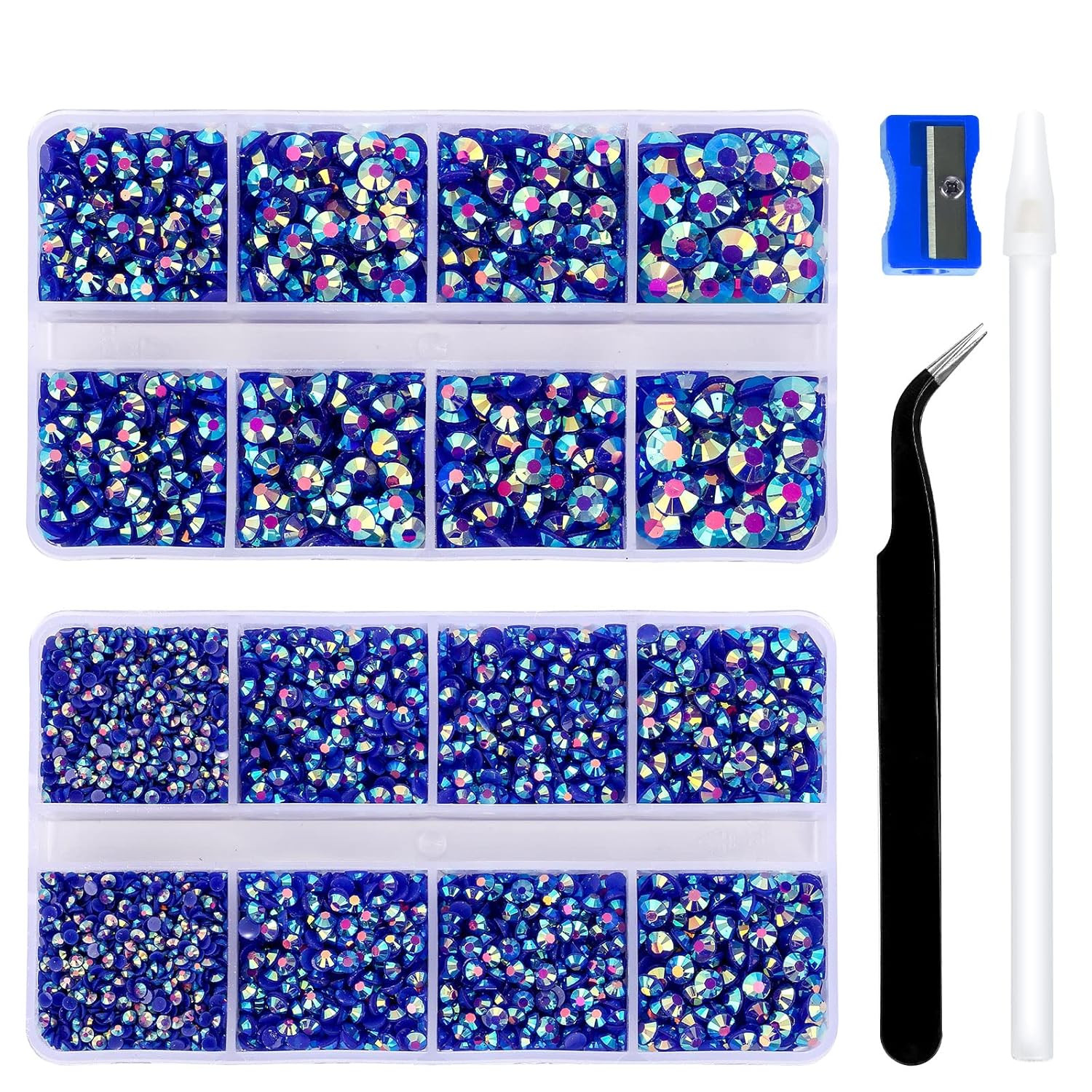 10400 PCS White Rhinestones, Jelly Resin Crystals for Nails & Crafts with 15 Cm