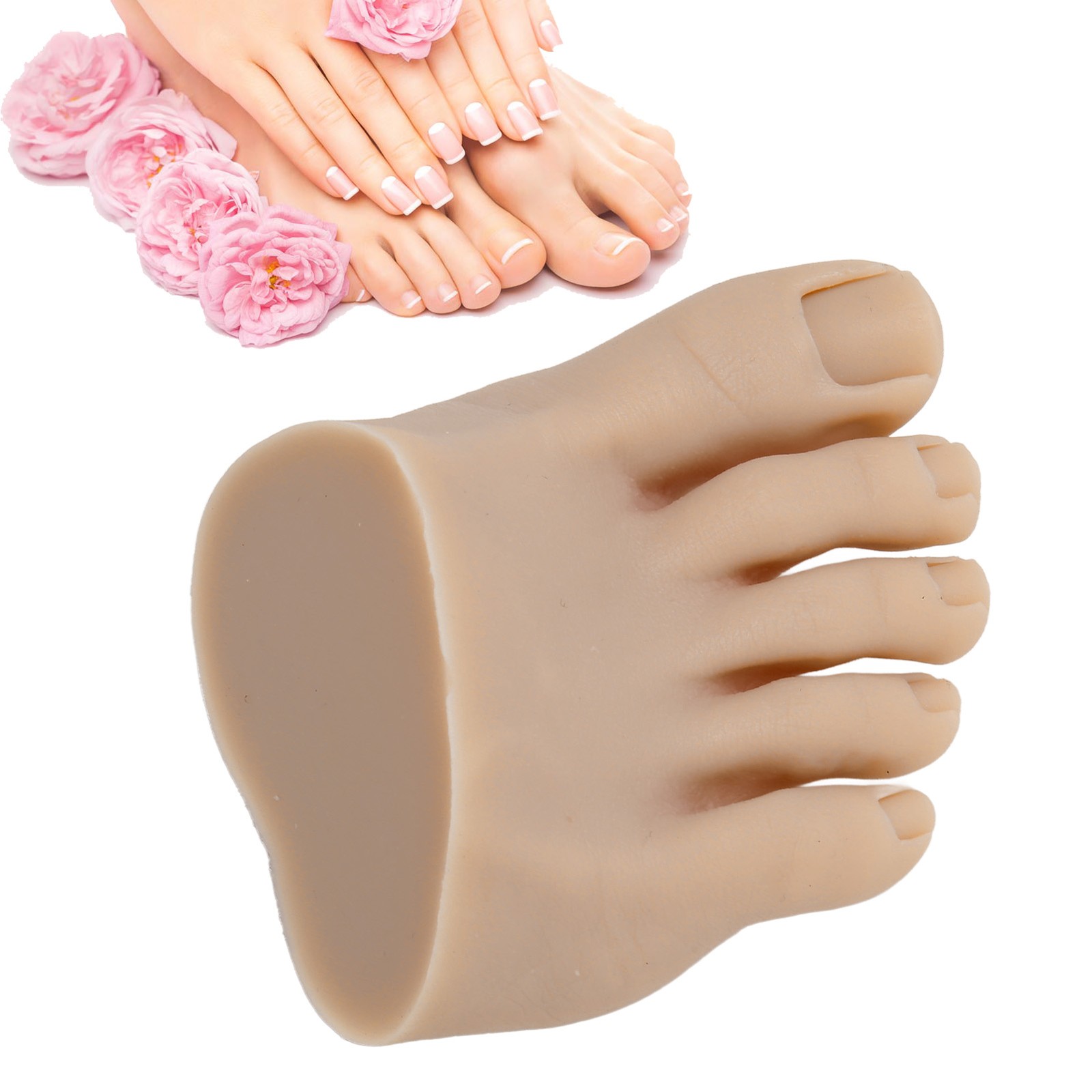 Nail Art Training Fake Half Foot Model Dark Skin Color Reusable Tattoo Pract CHU