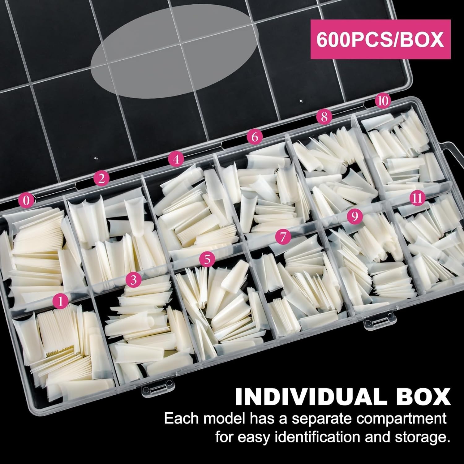Professional Quality 1200PCS Half Cover Coffin Nail Tips for Beautiful Nails