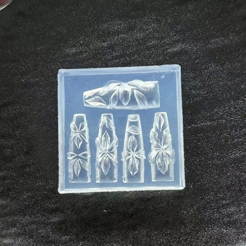 Silicone Embossing Sheets Featuring Floral Lace Bowknot 3D Nail Art Designs