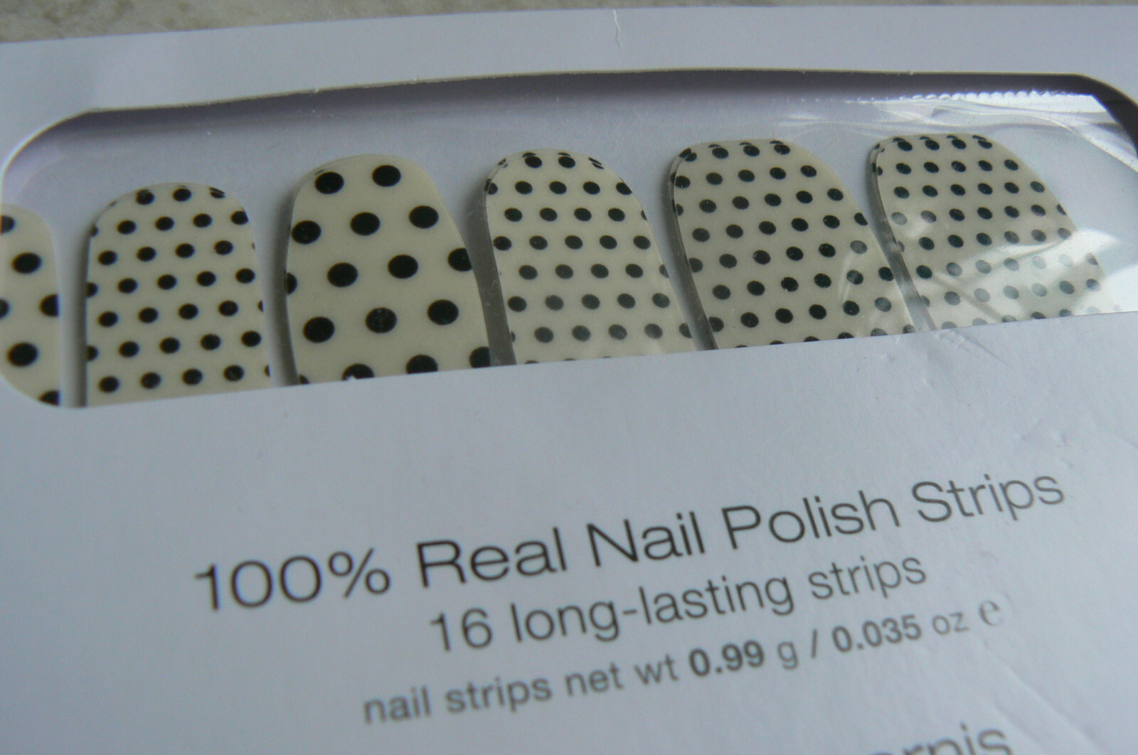 NEW Color Street POLKA DOT black/white 100% Real Nail Polish Strips 16 pc