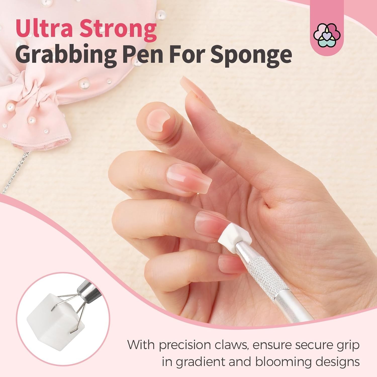 100PCS Ombre Nail Sponges with Grabbing Pen & Storage Box – Perfect for Artistry