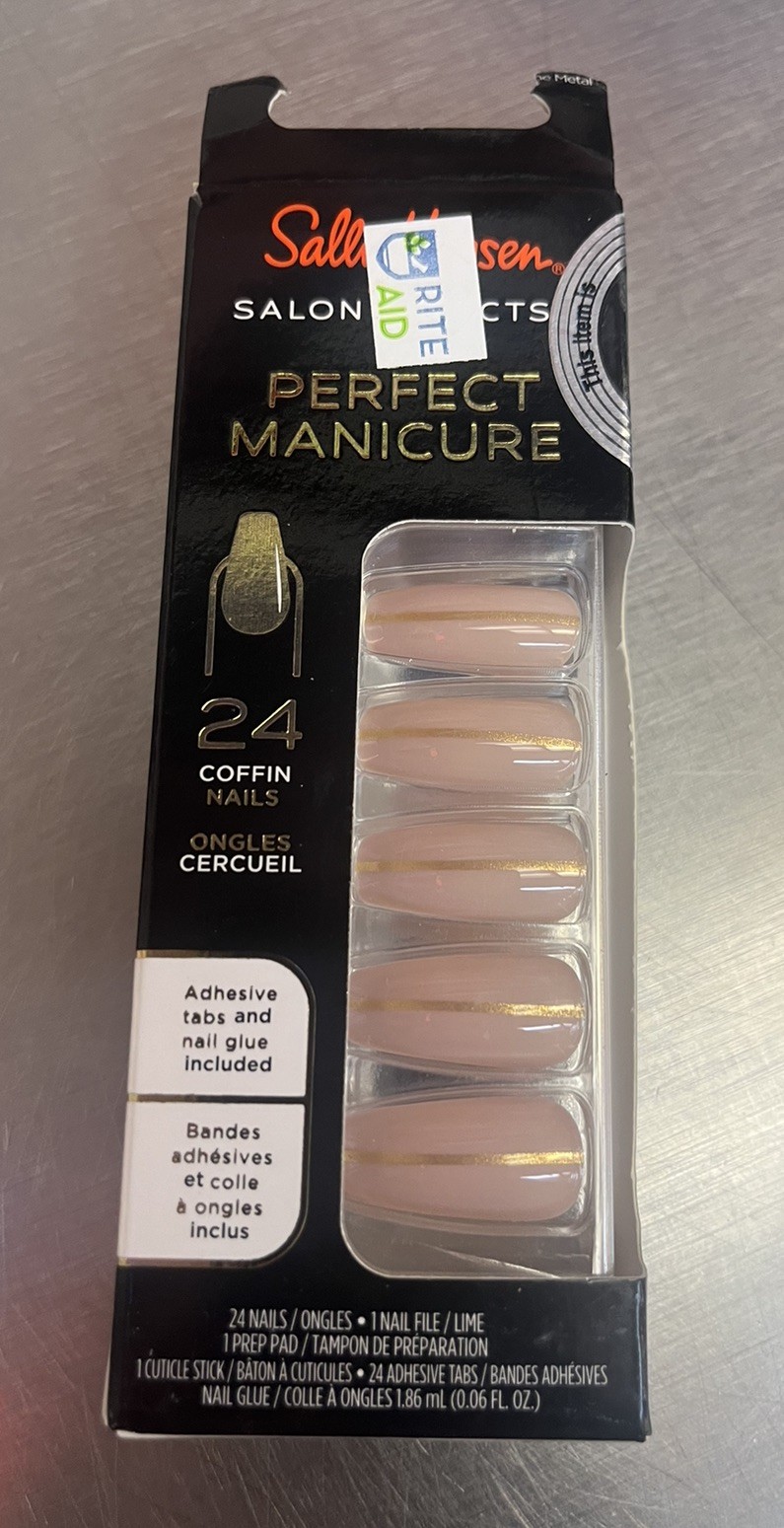 Sally Hansen Perfect Manicure, Meet Me in The Metal, Coffin Nails, 24 ct