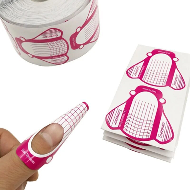 100/50/20/10pcs Nail Extension Forms Acryl Tips Gel Polish DIY Sticker(AU STOCK)