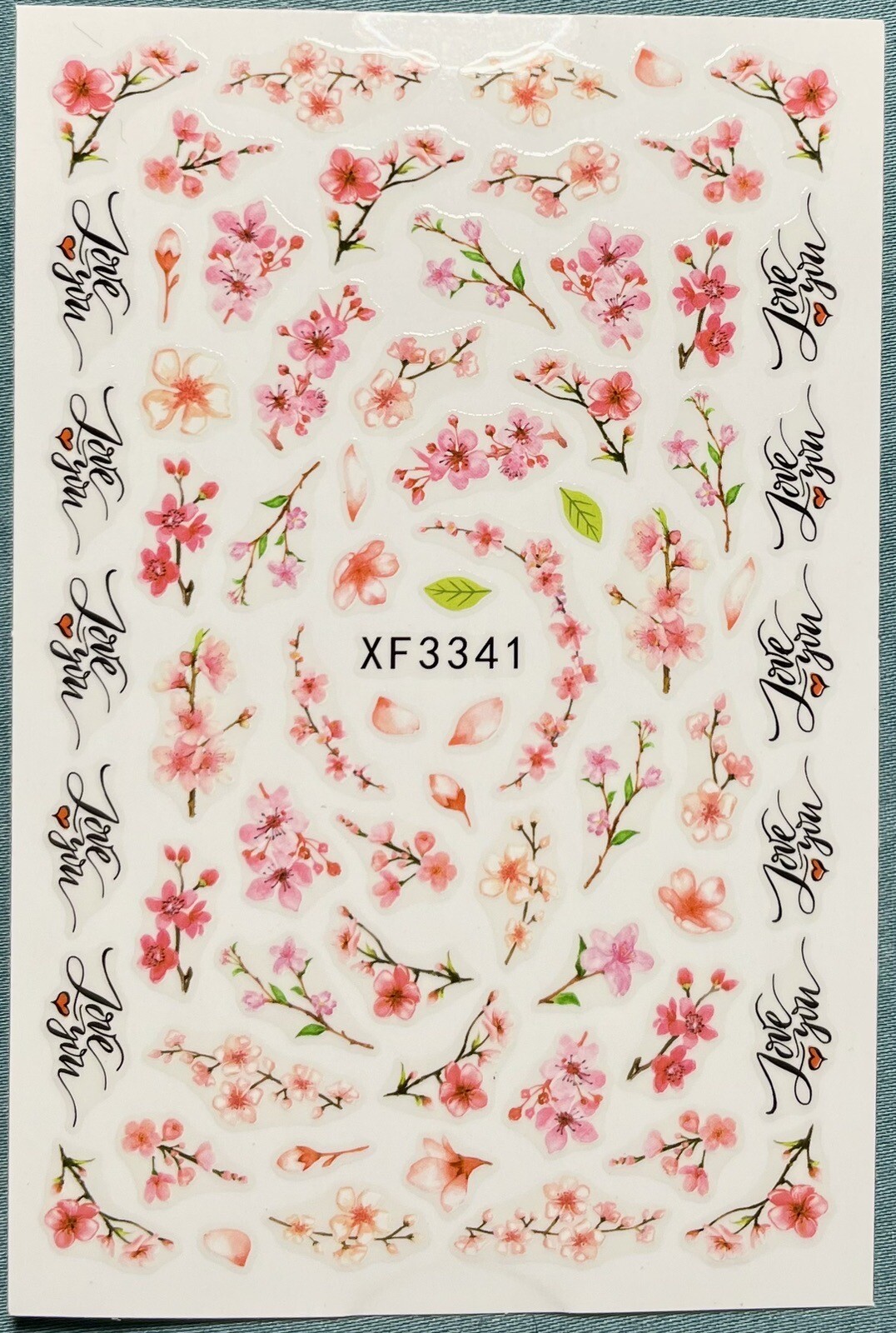 Nail Stickers Art Decal DIY Design 3D Waterproof Cherry Blossom Flower XF3341