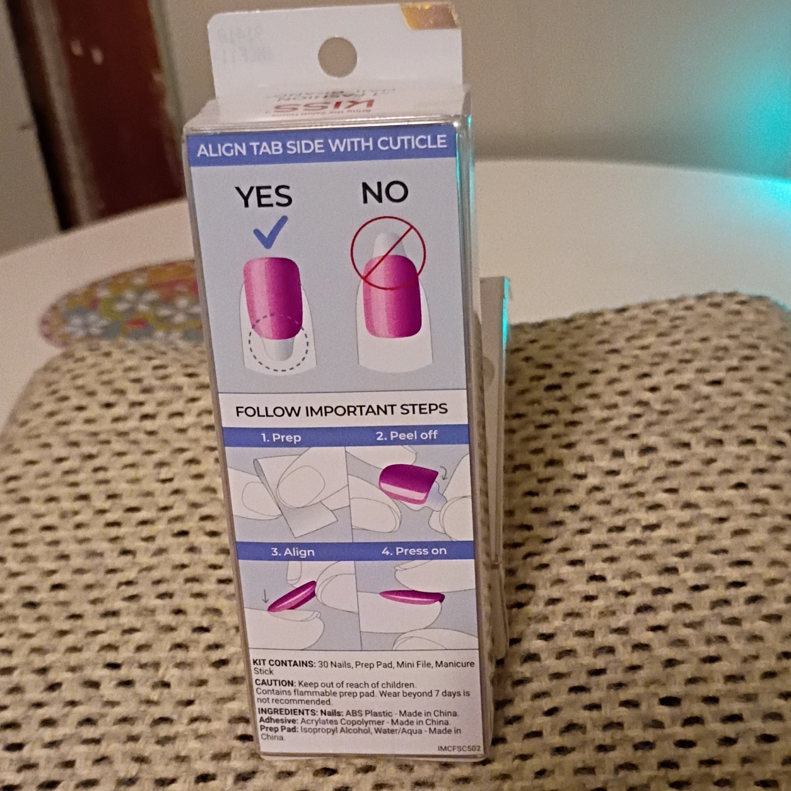 imPRESS Color FX No Glue Self-Adhesive Press-On Nails Purple Short Square 30