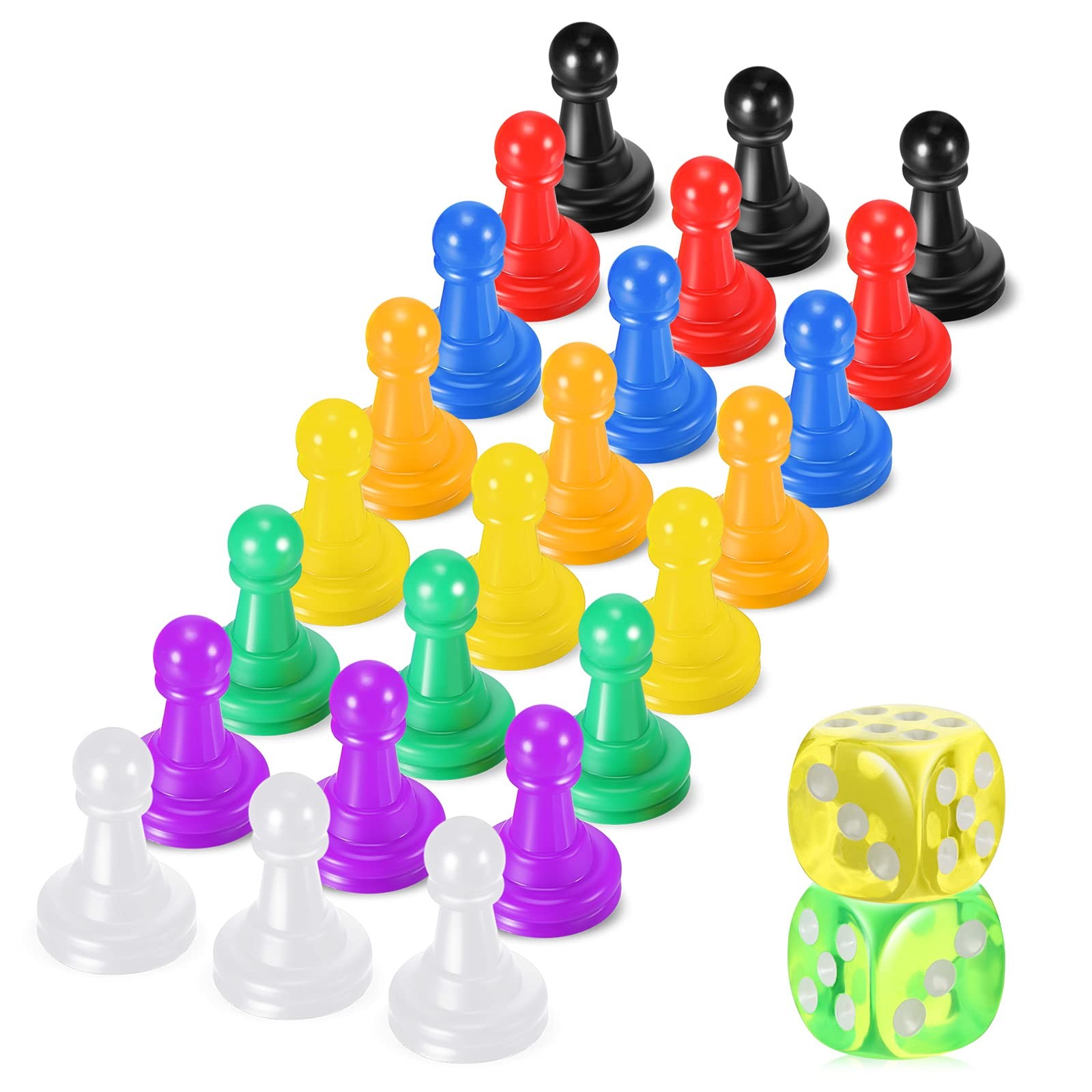 26 Pieces Multicolor Board Game and Dice Include 24 14mm,