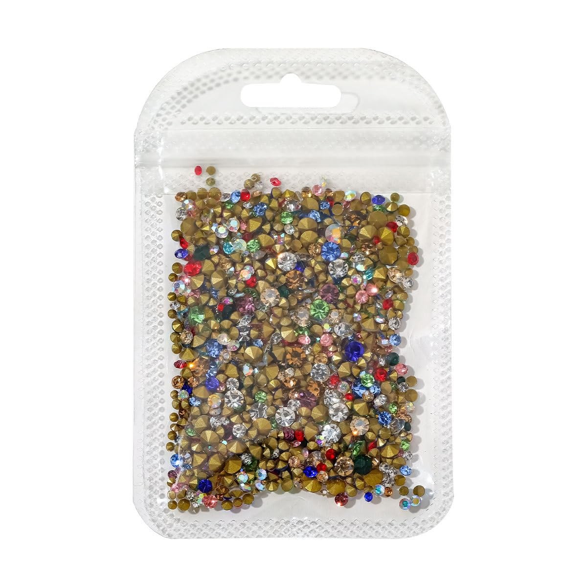 1440Pcs Shiny Colorful Nail Art Rhinestones 3D Nail Charms Pointed Bottom Art…
