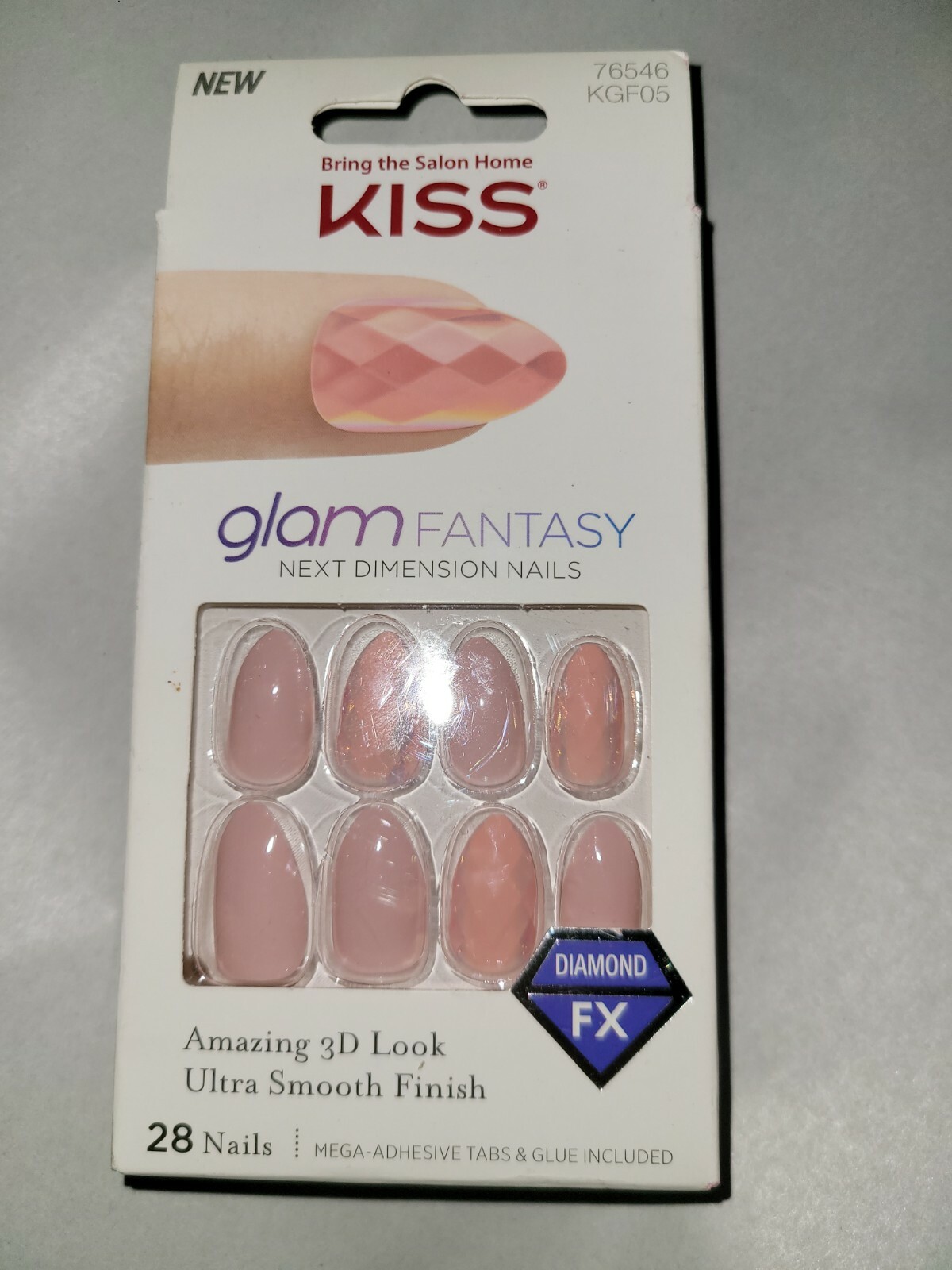 Kiss Glam Fantasy NEXT Dimension Diamond FX Nails Pink 76546