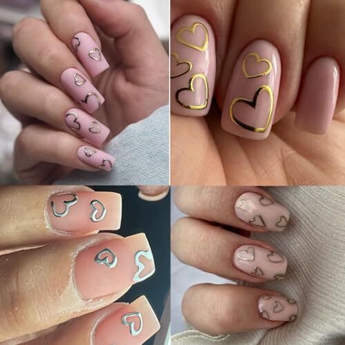 Heart Nail Art Stickers Valentine’s Day Nail Decals 8PCS Empty valentine style3