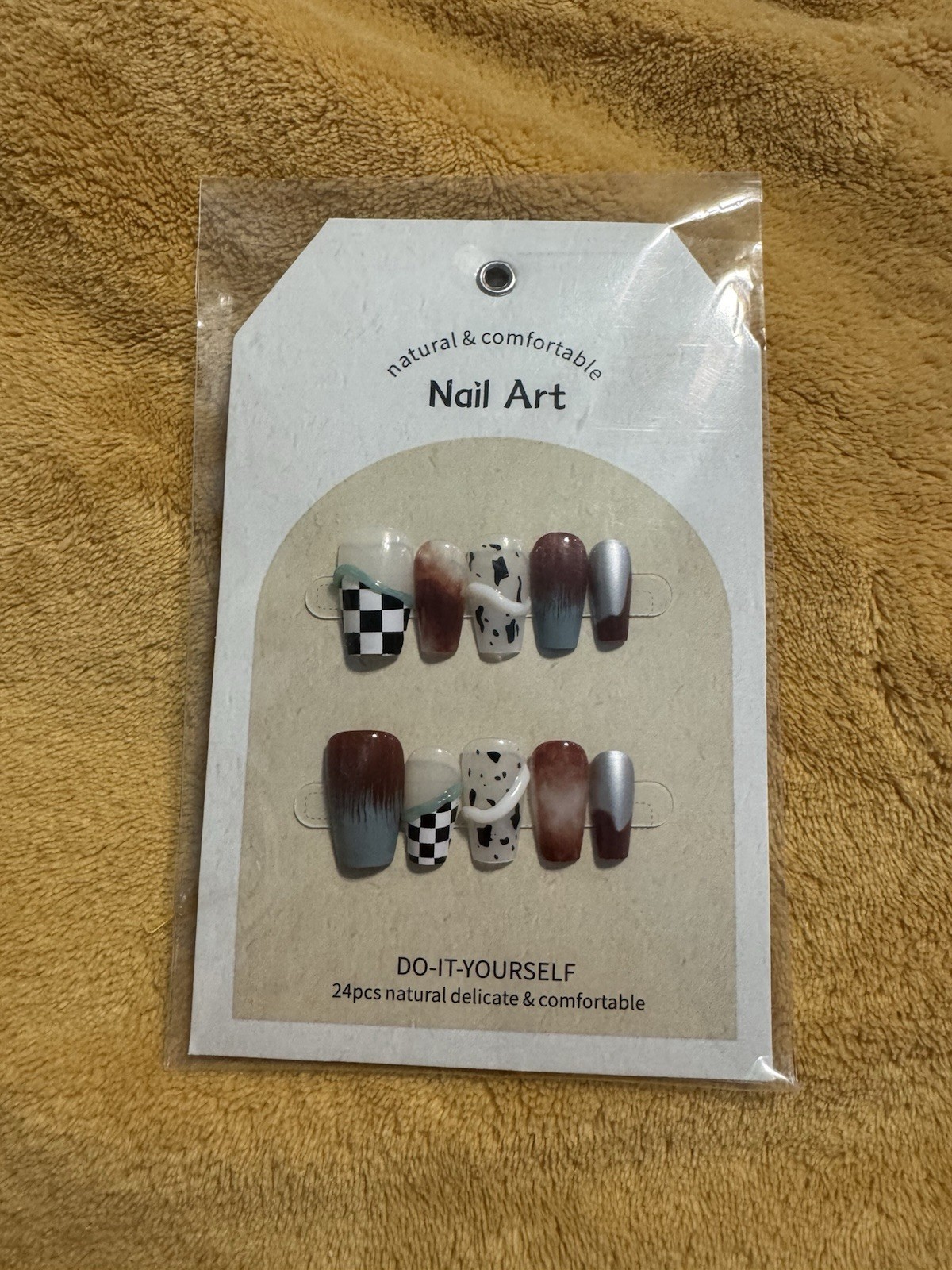 24 Pcs Press On Nails Set, western style