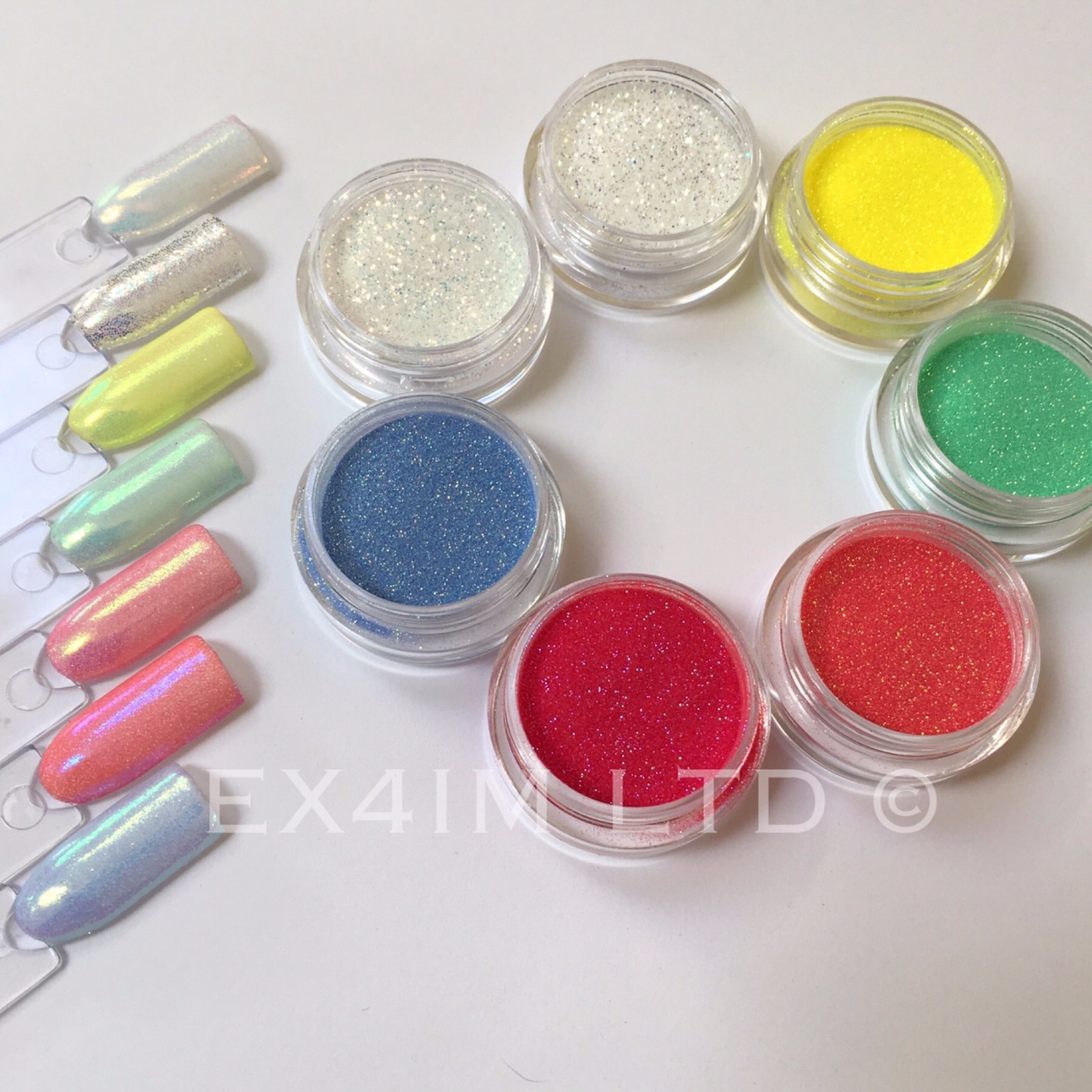 NEON EFFECT Pixel Thin NAIL ART GLITTER IRIDESCENT SEQUINS Powder Cinderella UK