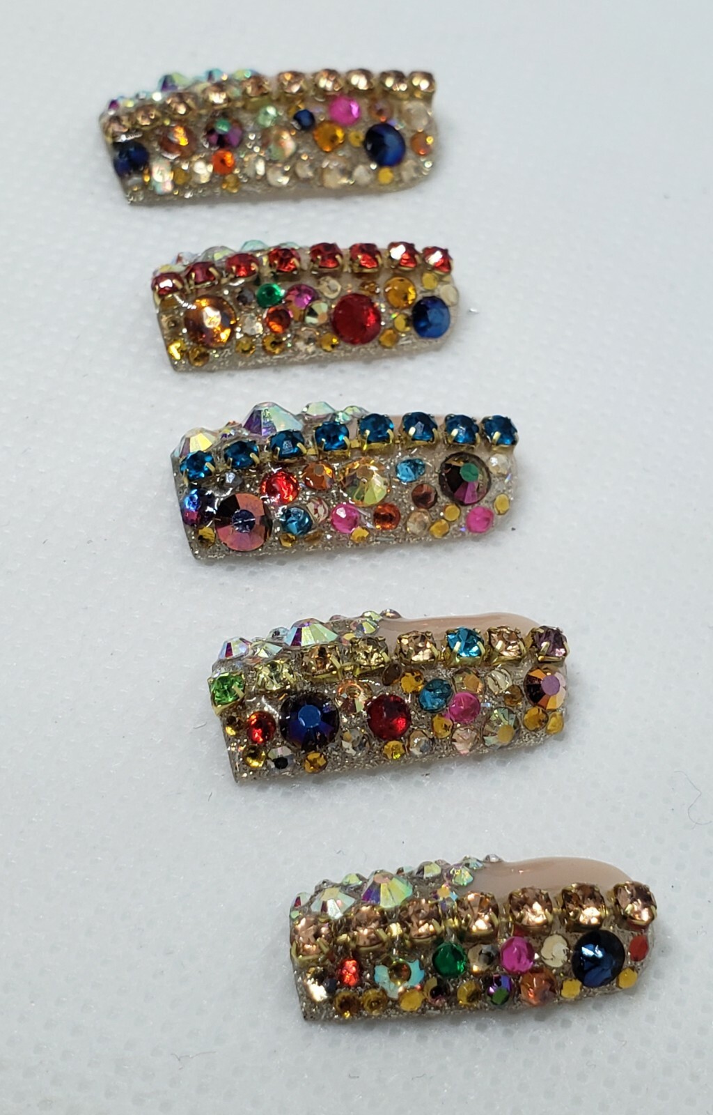 Press on nail💎Modern Bling Cleopatra💎Half French Square medium length