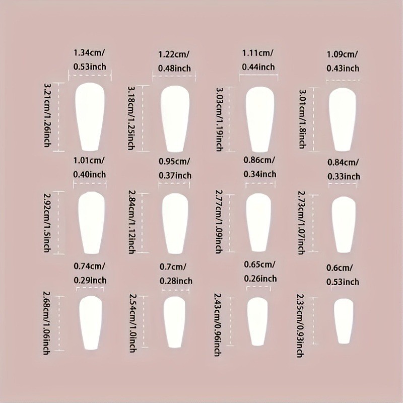 48 pieces of women’s long, thin, high-heeled black and red glossy fake nail art