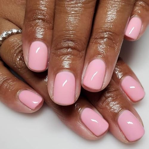 Extra Short Press on Nails – Solid Pink Fake Nails – Squoval, Coral Pink