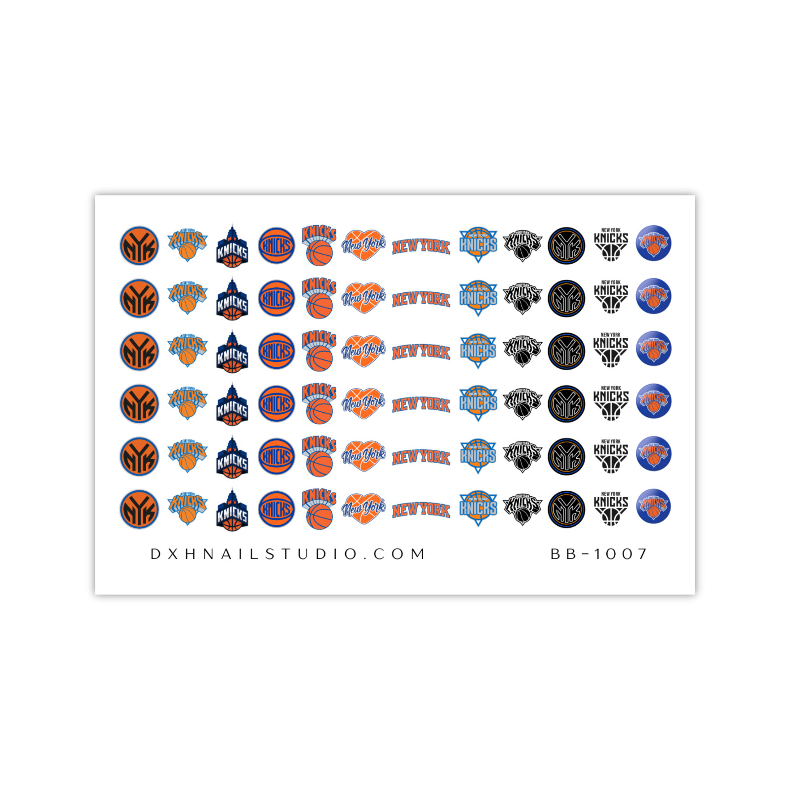 NY Knicks Basketball Nail Decals Water Transfer Nail Art BB-1007