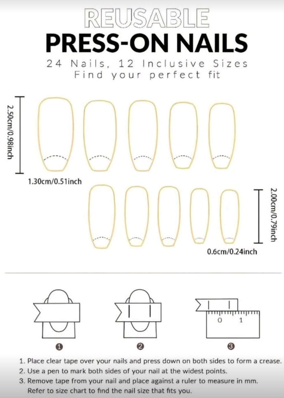 Press-On Nails Blue Clown Fish Medium/Long Coffin Shaped Squared Finish