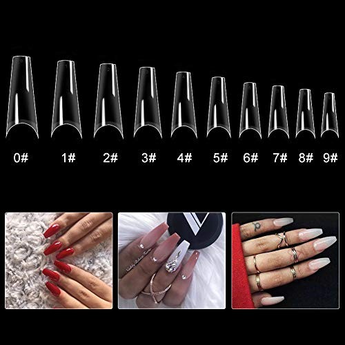500PCS French Style False Nails Tips Half Cover Acrylic Gel Fake Tip Clear