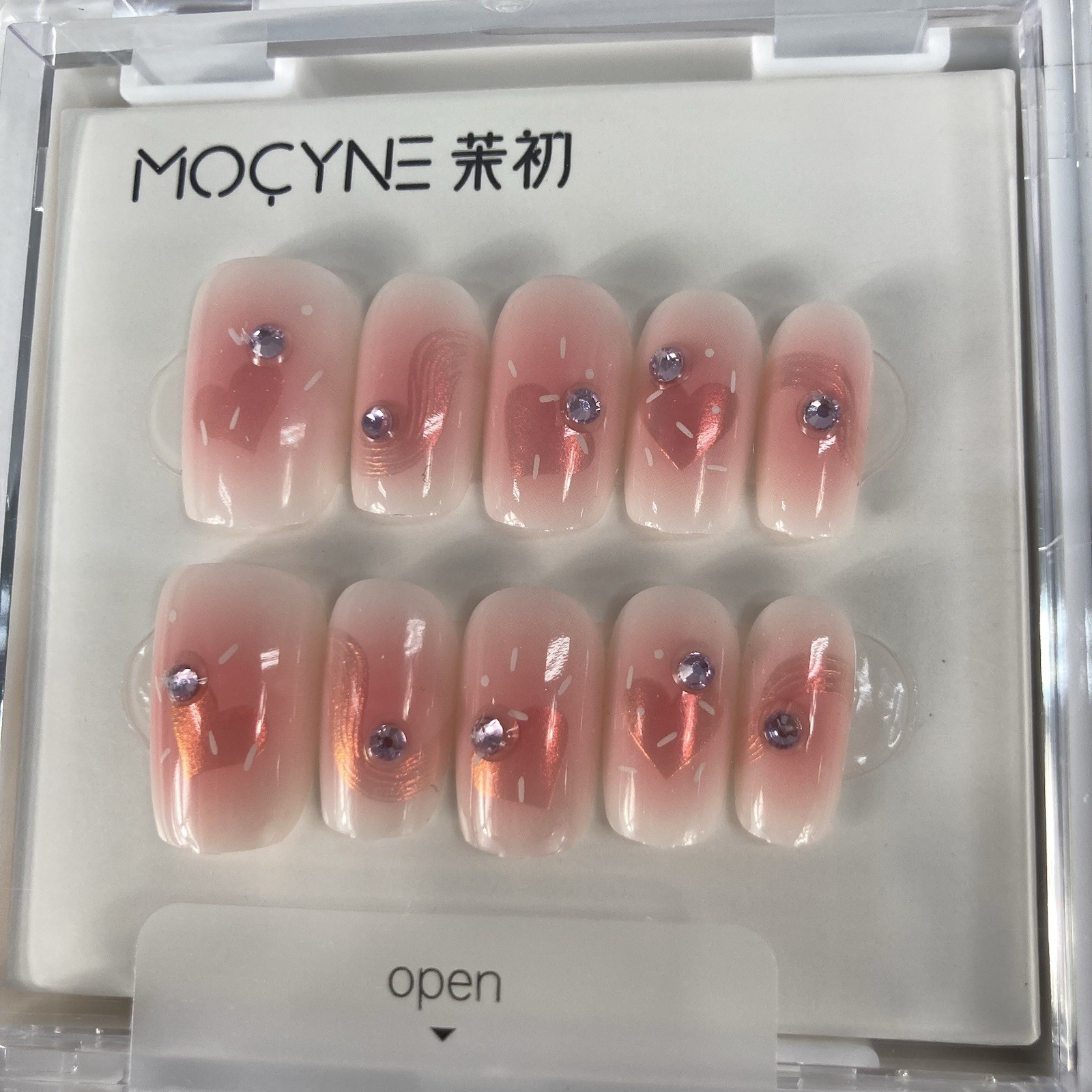 Press On Nails Bundle Set of 4 Nude Pink Green Black Glossy Art Press Ons