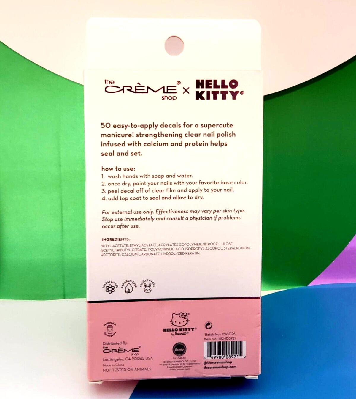 The Crème Shop 50 Nail Decals+Clear Hello Kitty Limited Edition Sanrio