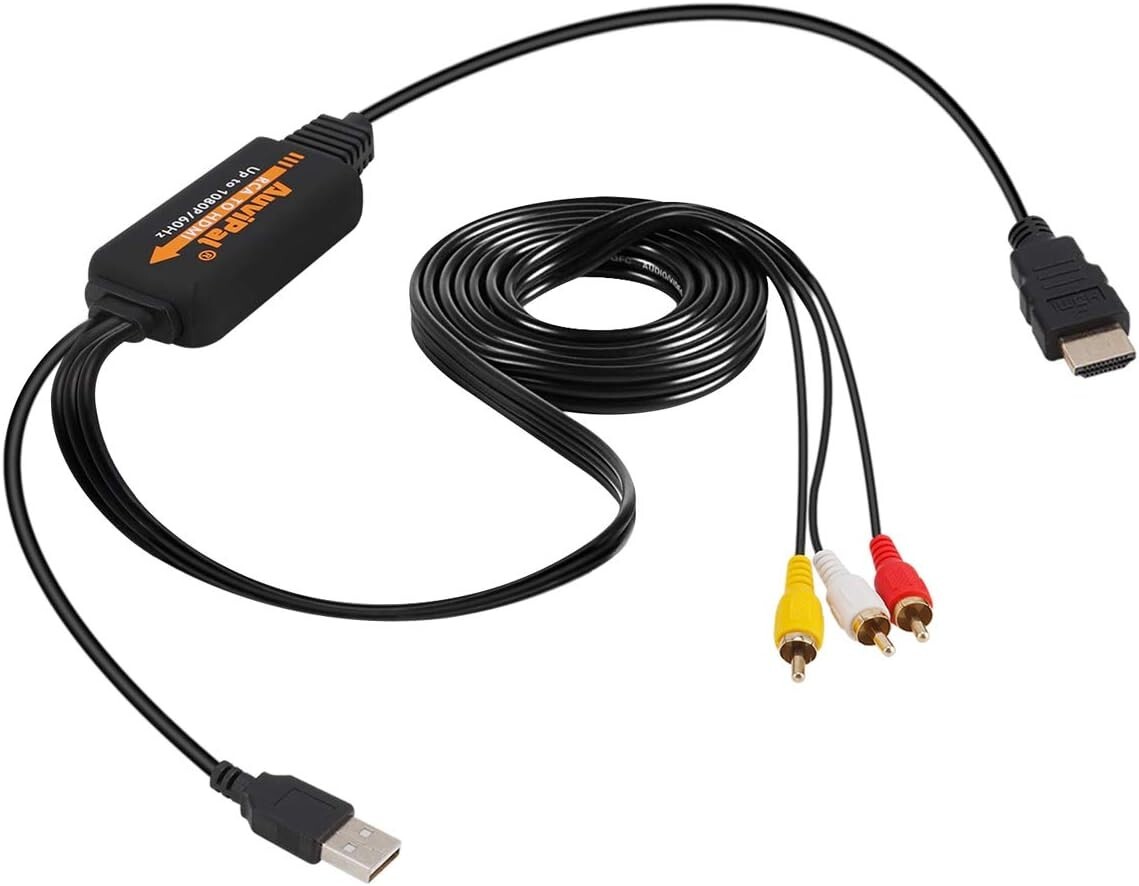 RCA to HDMI Converter for Playing VHS/VCR/DVD Player/Game Consoles on Modern …