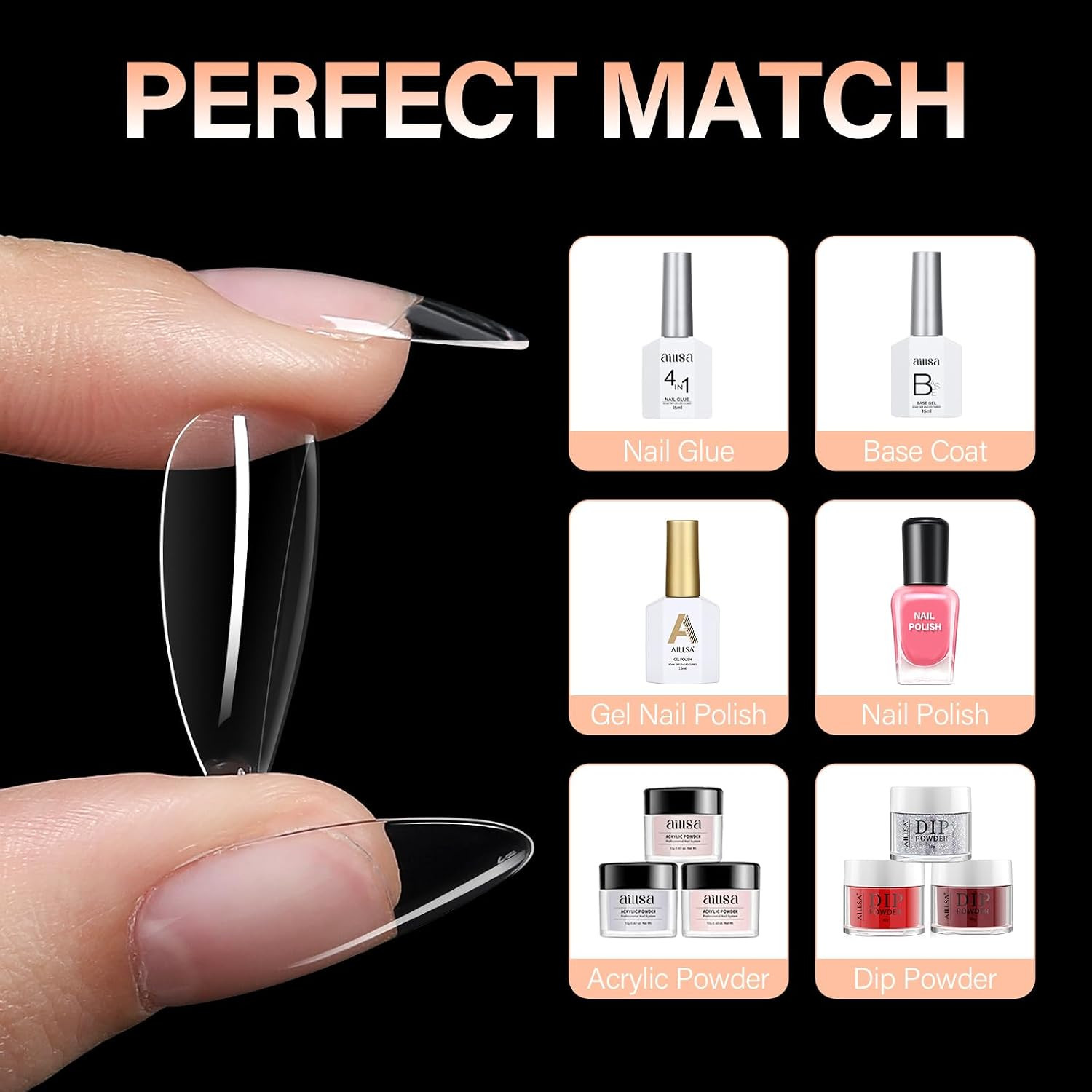 Short Oval round Nails 504PCS Clear Gel Tips | Press On, Full Cover, Fake Gelly