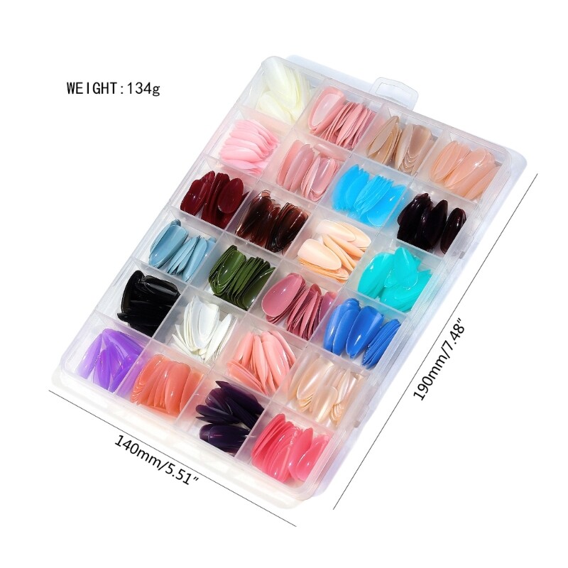 False Nails Straight Full Cover Acrylic Tip Manicure DIY Artificial Fingernails