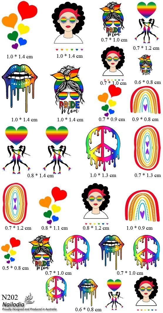 LGBT Rainbow Pride Nail Art Decal Sticker