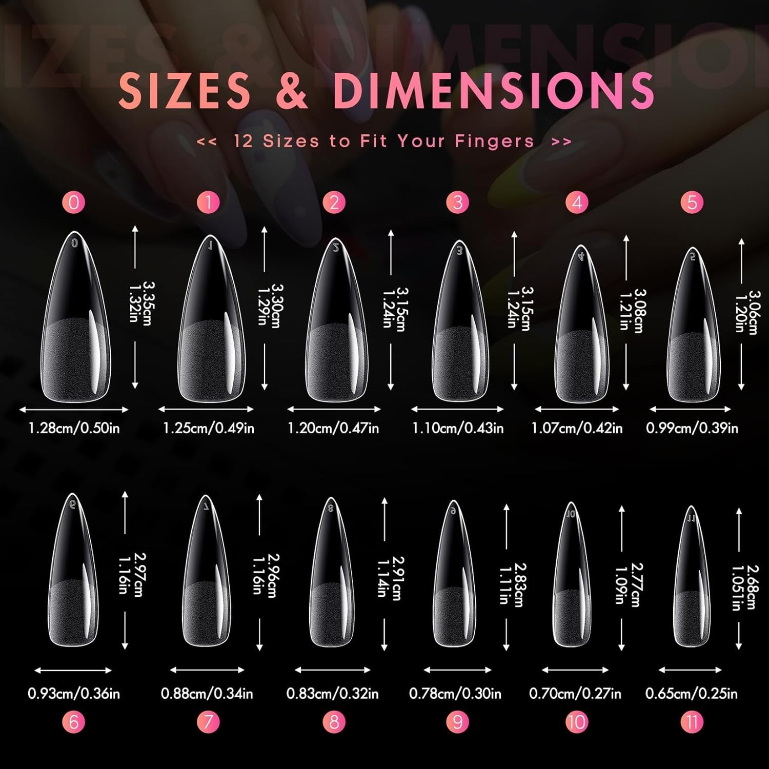 Durable Half Matte Long Almond Nail Tips – 240 Pieces for Perfect Manicures