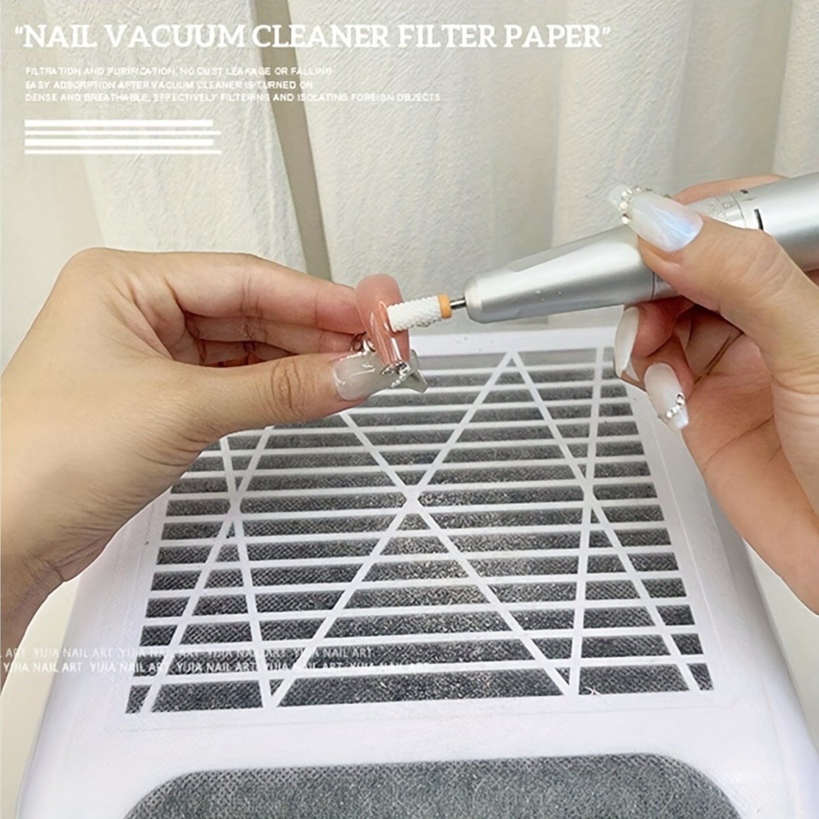 100pcs Professional Nail Art Dust Collector Filters Durable Unscented Dust