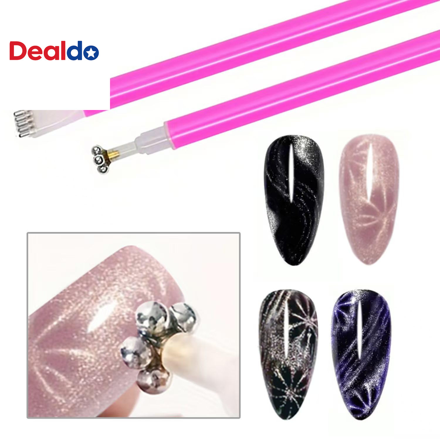 11PCS Cat Eye Nail Magnet Tool Set – Double-Head Magnet Sticks , Heart Shaped Ma