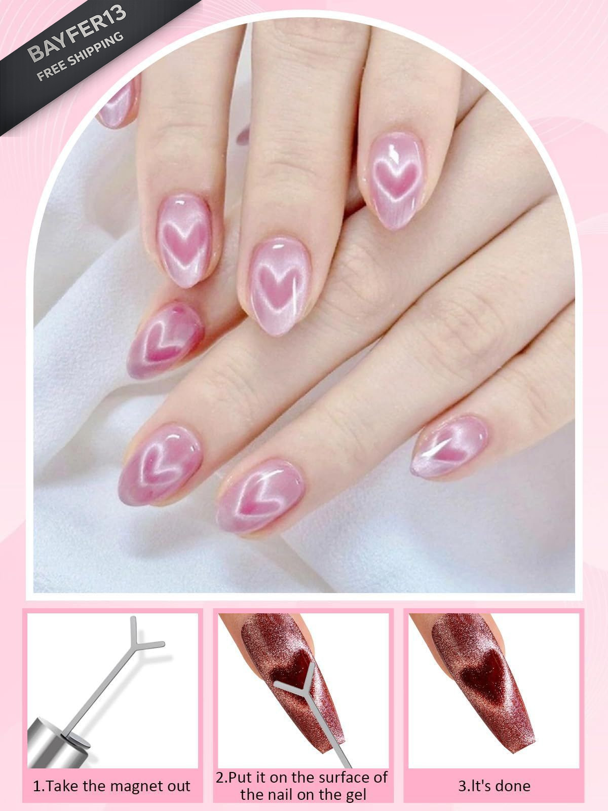 54PCS Cat Eye Nail Magnet Set, EBANKU Gel Polish Mixed-54PCS