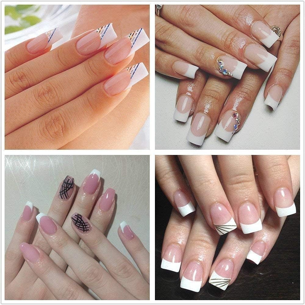 1000pcs Clear and Natural Acrylic Nail Tips,10 Size French Nail Tips For Acrylic