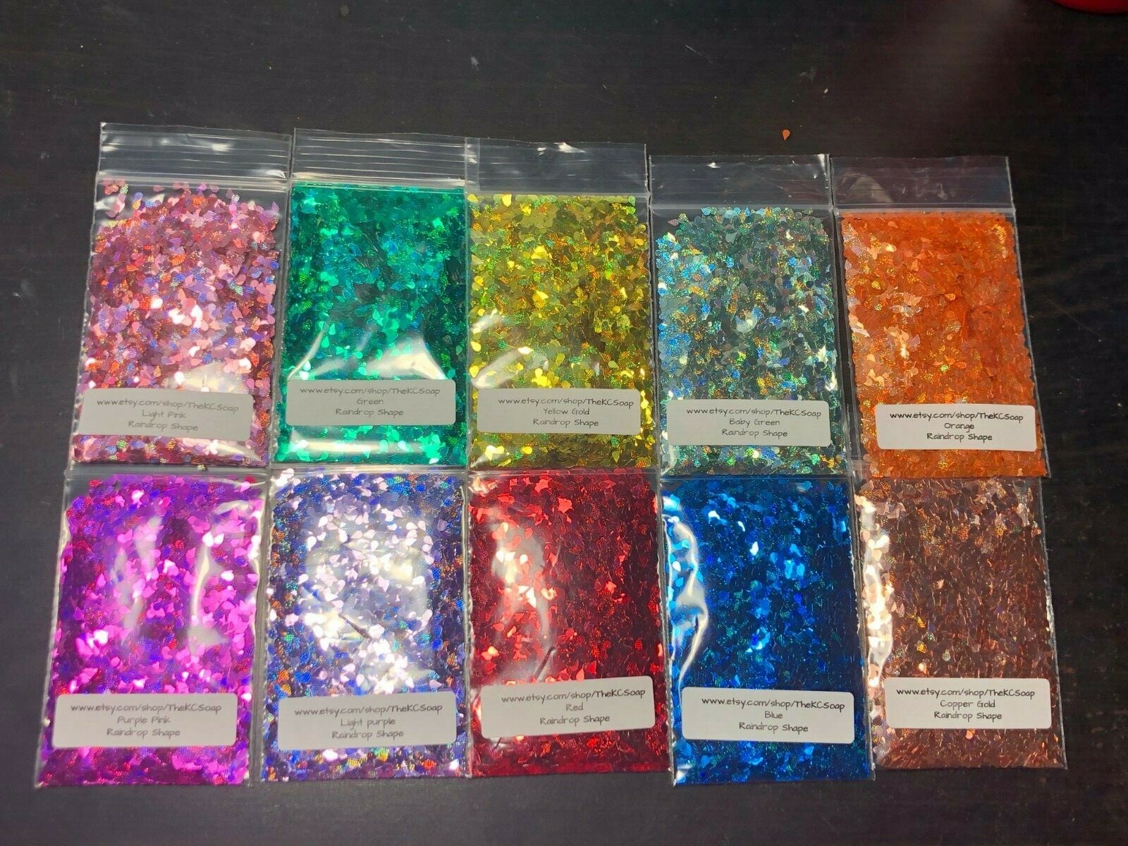 Solvent Resistant laser Raindrop Glitter Eyeshadow Nail Art Face Epoxy US Seller