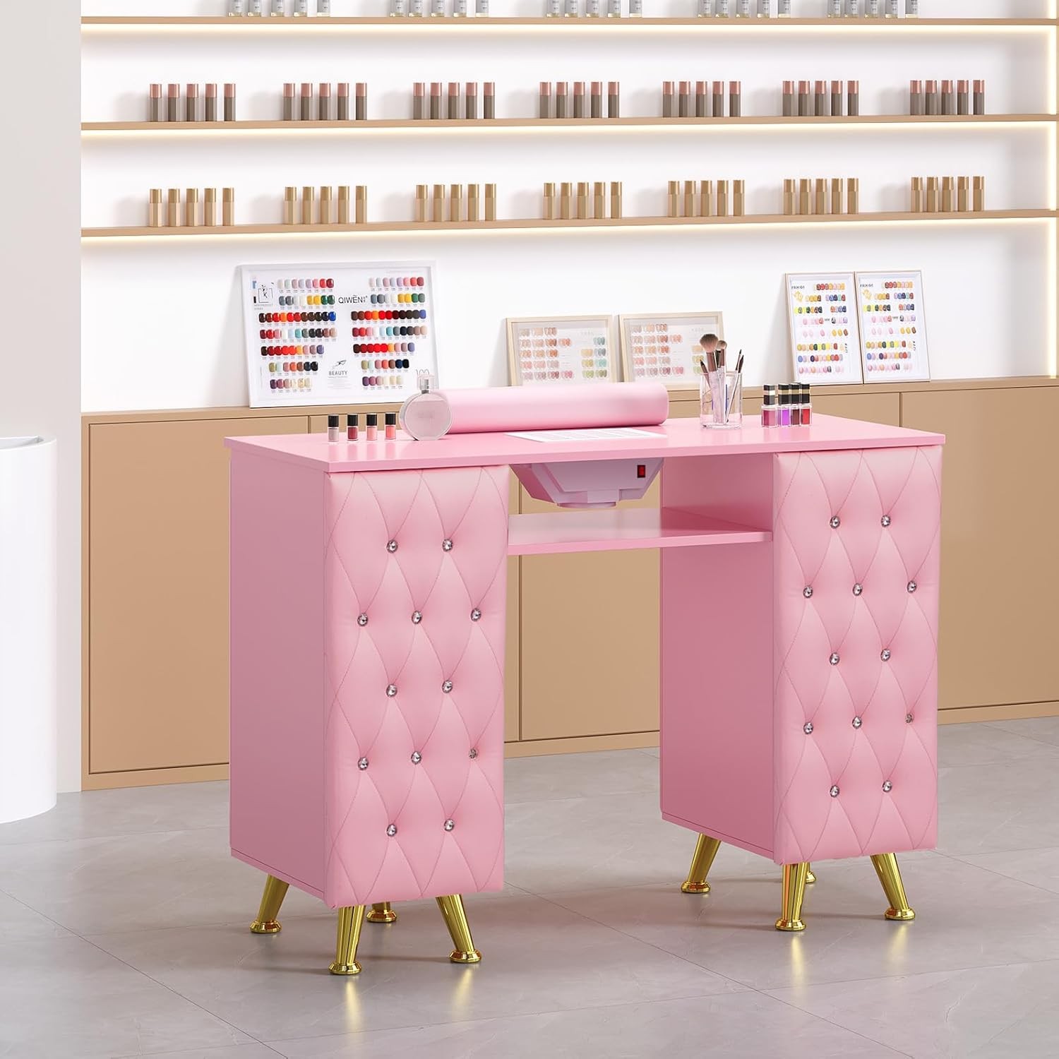Manicure Table with Dust Collector, Nail Desk for Nail Tech, Nail Station New