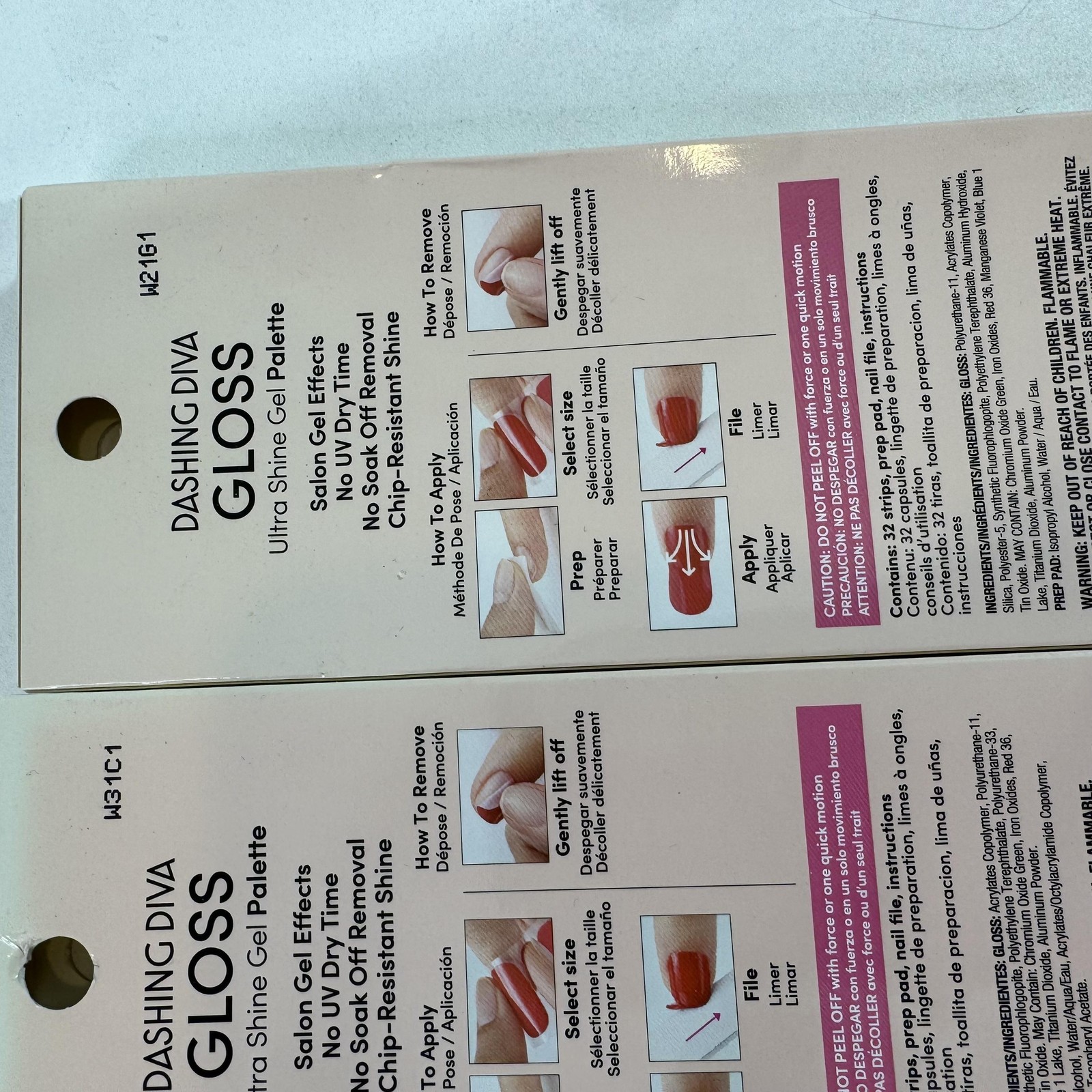 Dashing Diva Gloss Pink Gel Nail Strips 32 Ct 3 Pack Berry Bloodstone Wallflower
