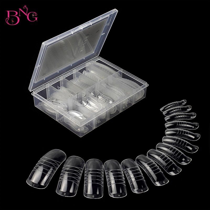 Quick Building Nails Extension Mold Form-Reusable Dual Clear False Nail Art Form