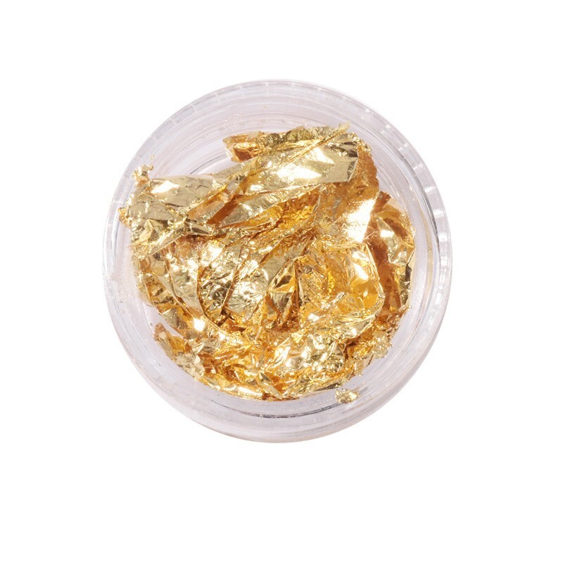 Nail Foil Paper Sequin Flakes Fingernail Art Sticker DIY Decoration Gold Silver