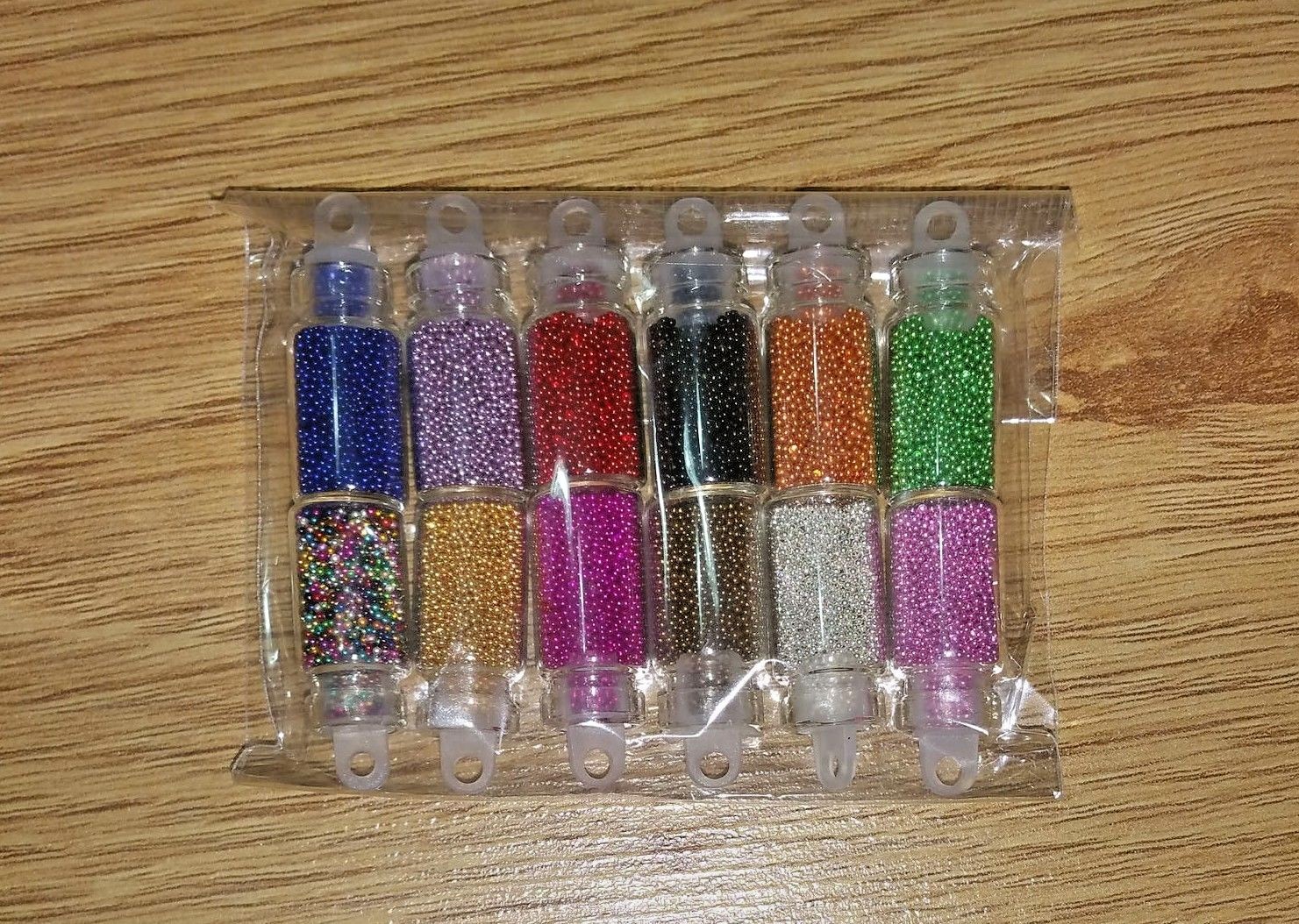 Caviar 12 Mini Bottles Nail Art Manicure 3D Orange Blue Brown Silver Green Pink