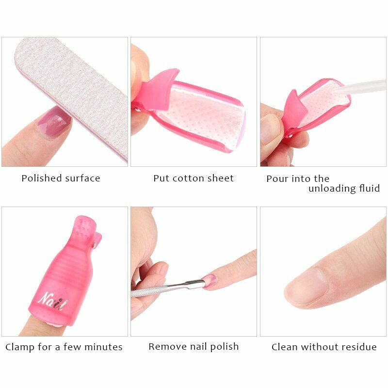 Plastic Finger Nail Art Soak Off Cap Clip UV Gel Polish Remover For Manicure NEW