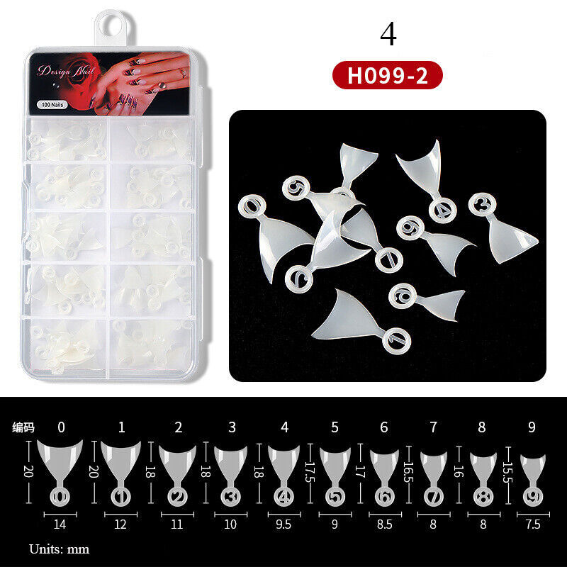 100PCS Box Nail Tip French Fake Art Nails Half Cover Artificial Acrylic Short