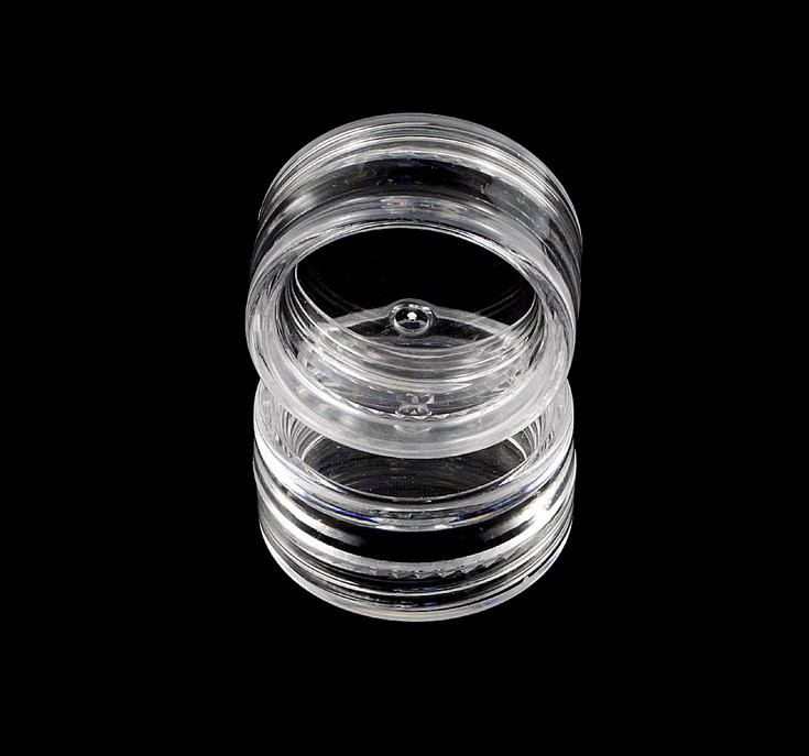 6PC Clear Small 3g Grams/mL Plastic Jars for Cosmetic Sample Container Pot Cream