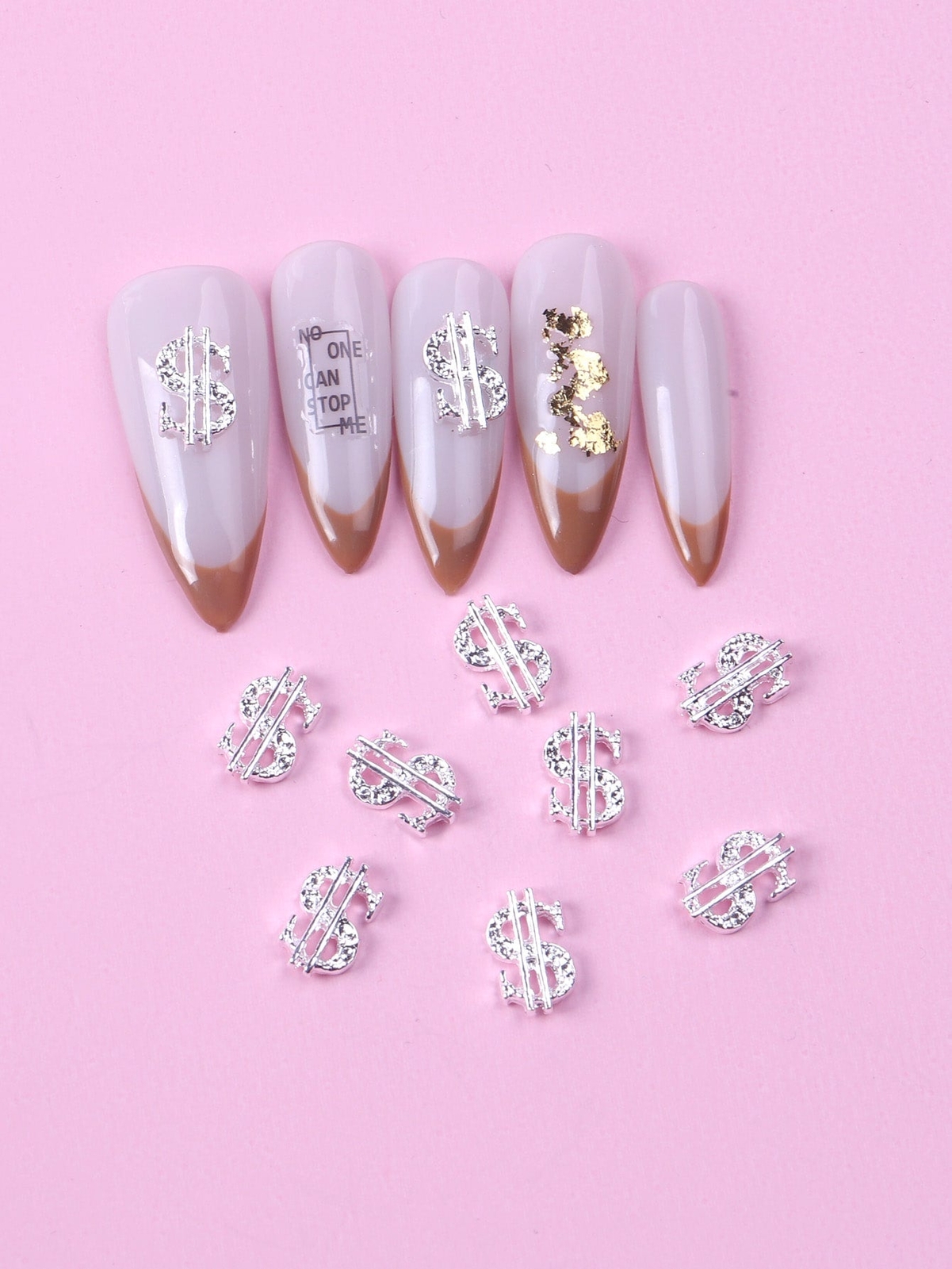 10pcs Dollar Currency Symbol Zinc Alloy Charm Nail Art Charms Manicure