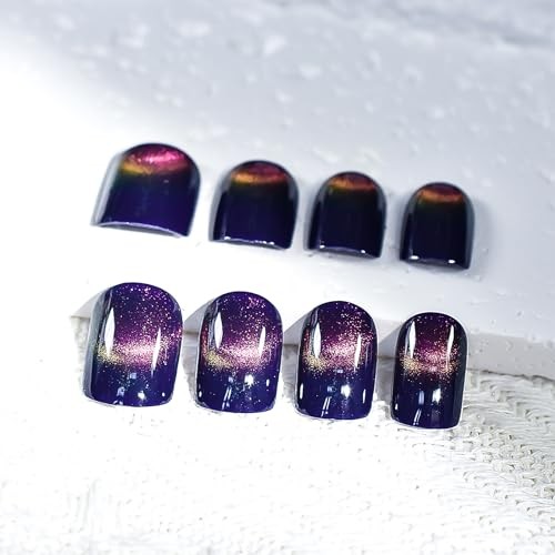 Squoval Medium Length Gel for Nails – Shimmery, Shimmery, Medium Length, Blue