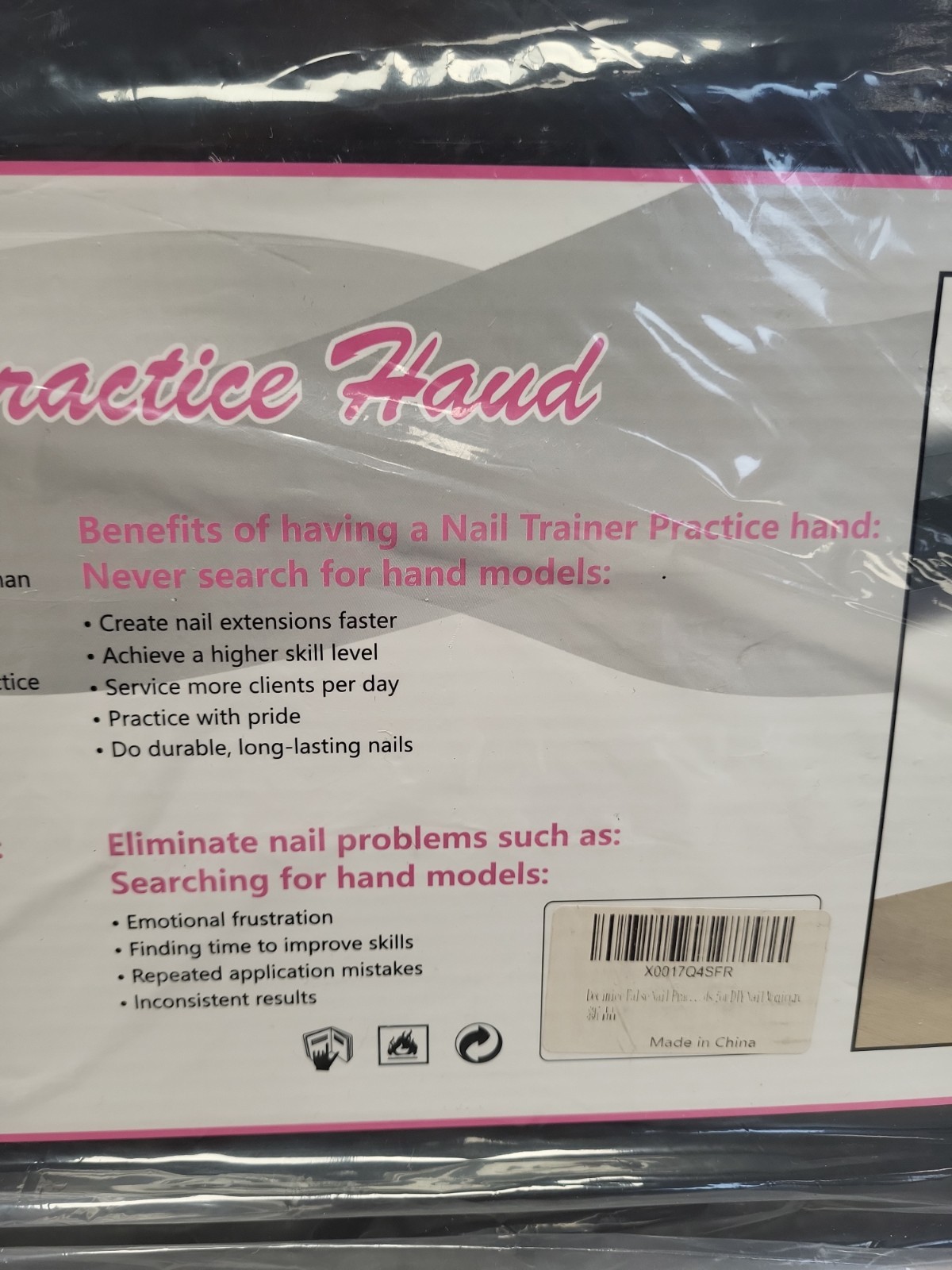 Nail Trainer Practice Hand Flexible Inc 100 Tips. PB2005745
