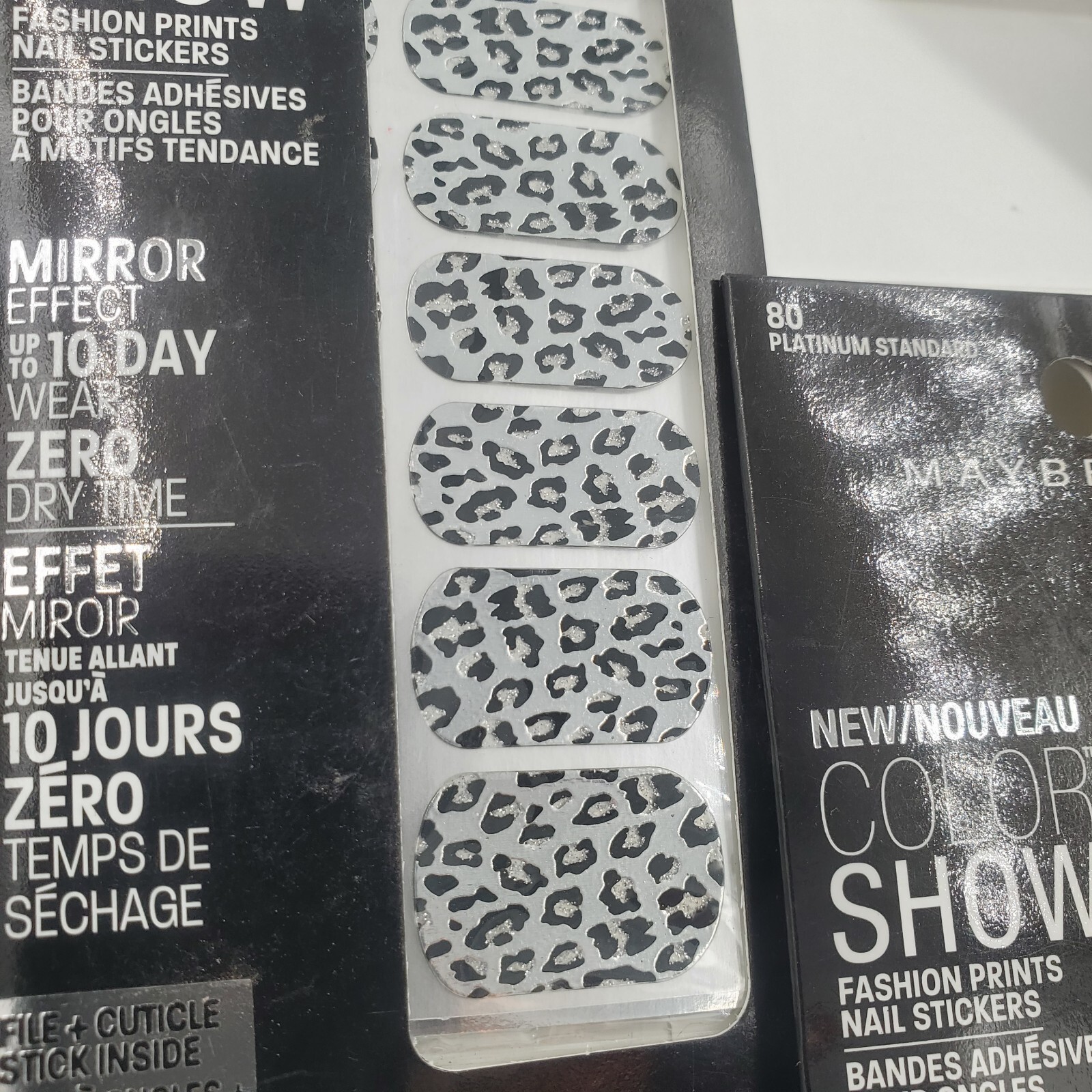 (5) Maybelline Color Show Metallic Nail Stickers Sets, Gift, Silver, Gold