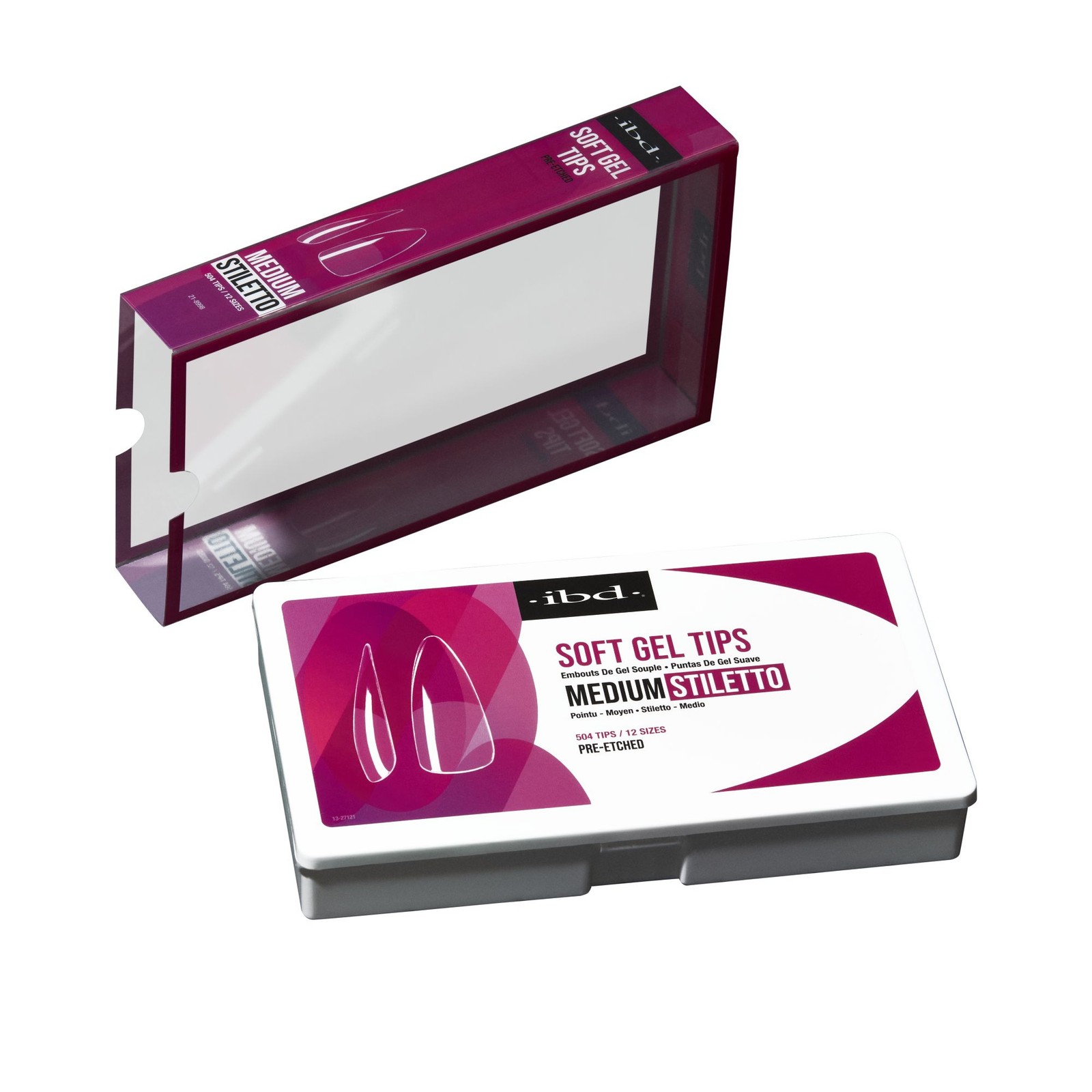 IBD Clear Soft Gel Tips – Medium Stiletto, 504 ct.
