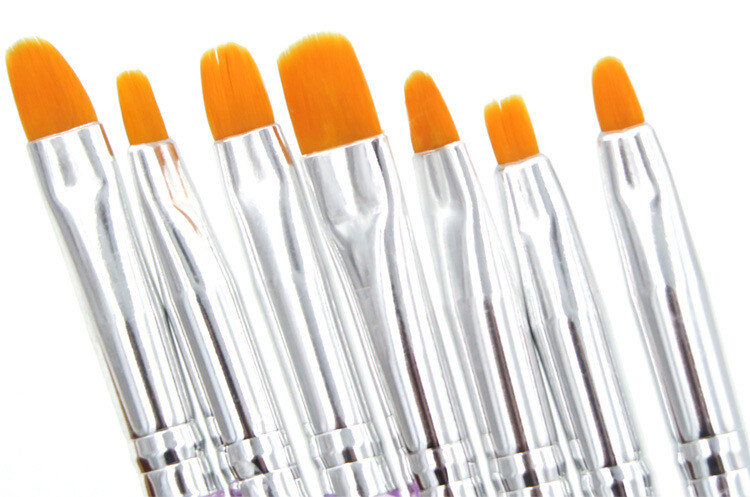 7Pcs Acrylic Nail Art Brush set Nail Art Pen Tips UV Builder Gel Painting Brush
