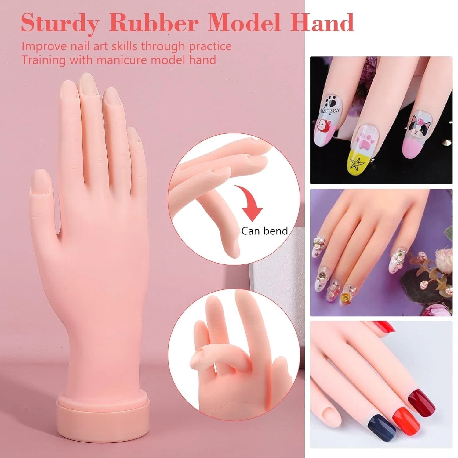 Acrylic Nail Kit with Practice Hand & Powder