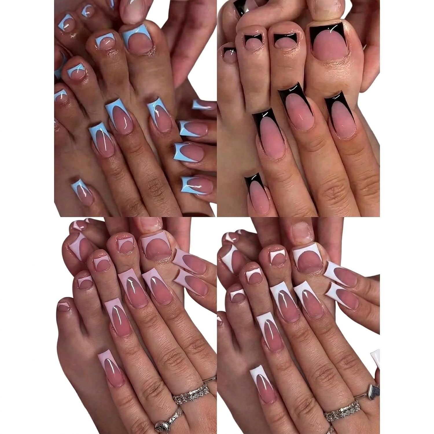 Glossy French Press On Nails For Fingers Toes Salon Long Lasting Manicure Set